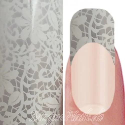 Nail Art Transfer Folie 1m - Nail Foil - Lace White Nagelfolie Nageldesign Folie Tranferfolie Nailart