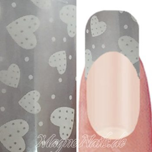 Nail Art Transfer Folie 1m - Nail Foil -  Heart Nagelfolie Nageldesign Folie Tranferfolie Nailart