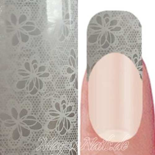 Nail Art Transfer Folie 1m - Nail Foil -  Lace White Nagelfolie Nageldesign Folie Tranferfolie Nailart