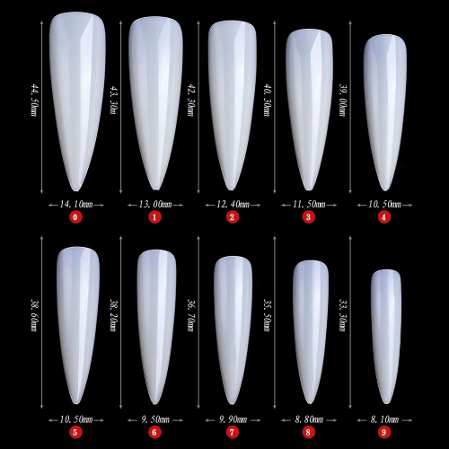 Preview: Long Stiletto Große Größen XL Nail Tips