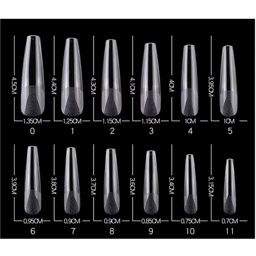 Preview: Long Fullcover Ballerina Tips in einer Box klar