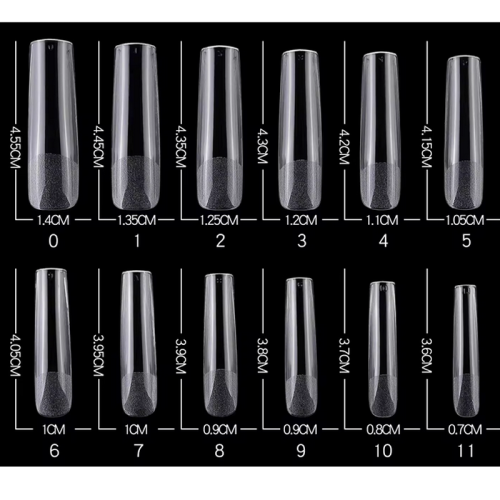 Preview: Long Fullcover Square Tips in einer Box klar