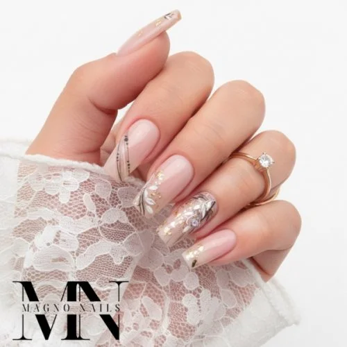 Light Rose Make-up Gel mit Herbst Desings - Cover Gel zartrosa