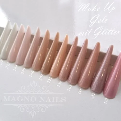 Farbpalette Make UP Gele Weiß Beige Nude Vergleich Nägel Nageltips