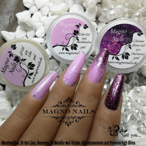 Preview: Pastel lila Nägel - Chrome nägel