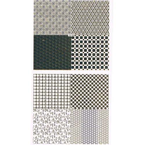 3D Full Cover Metallic Sticker Set - schwarz - gold Selbstklebende Nagelaufkleber Nagelsticker