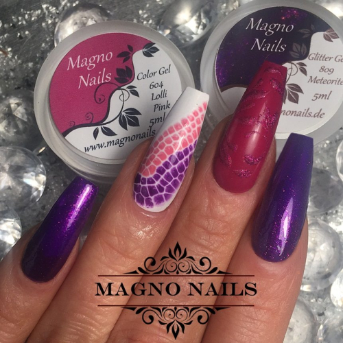 Preview: Nail Art Ideen - Herbst Nägel Pink Lia Aquarell Nass-in-Nass Technik