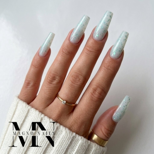 Marble Gel - Marmor Gel - Turquiose Flakes Cover Gel