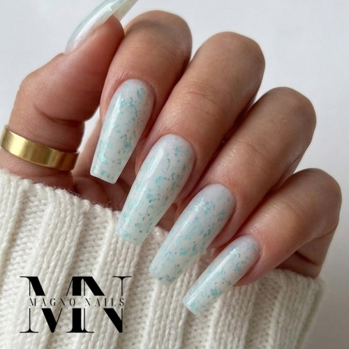 Preview: Marble Gel - Marmor Gel - Turquiose Flakes Cover Gel