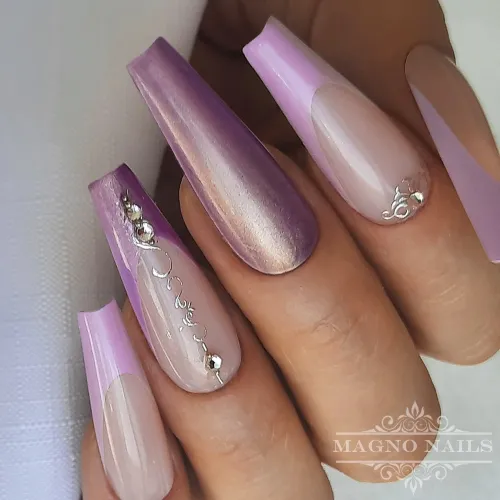 Flieder Gold French Nageldesign Ideen - Sommernägel - Sommer Nägel 