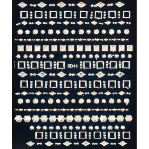 5D Hologramm - Geometrische Sticker - silber