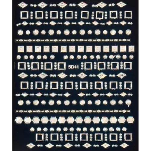 5D Hologramm - Geometrische Sticker - silber