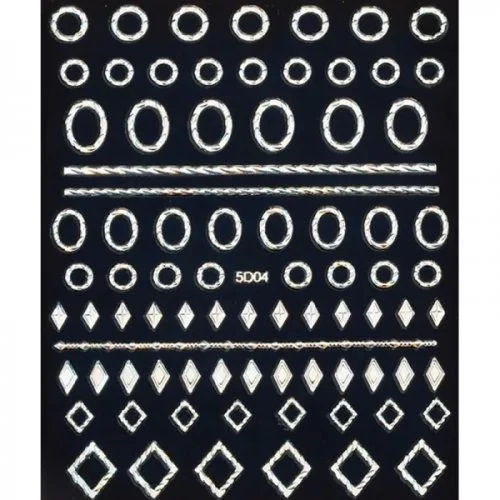 5D Hologramm - Geometrische Sticker - silber