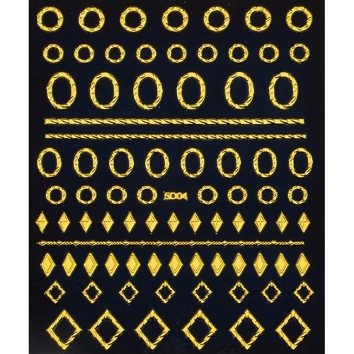 5D Metallic - Geometrische Sticker - gold