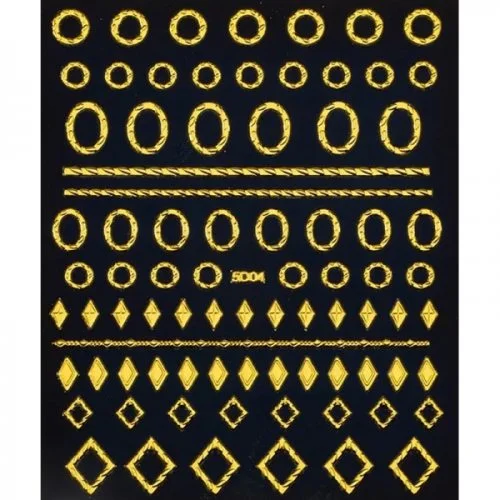 5D Metallic - Geometrische Sticker - gold