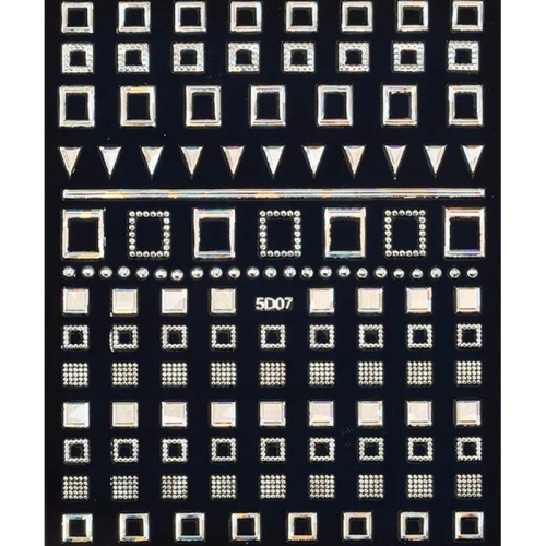 5D Hologramm - Geometrische Sticker - silber