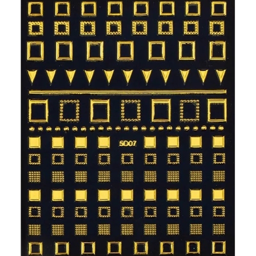 5D Metallic - Geometrische Sticker - gold