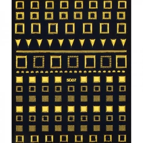 5D Metallic - Geometrische Sticker - gold