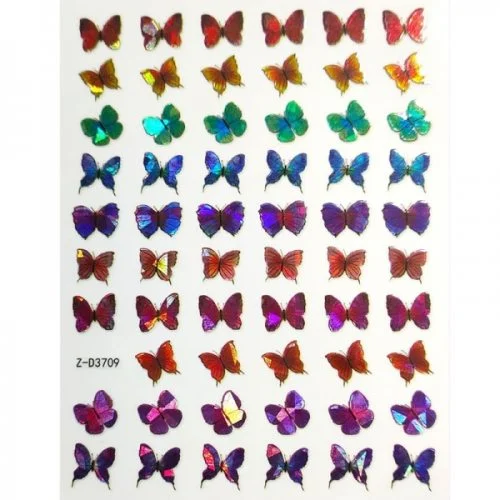 3D Butterfly Hologramm Nail Sticker - Schmetterling Aufkleber Selbstklebende Nagelaufkleber Nagelsticker