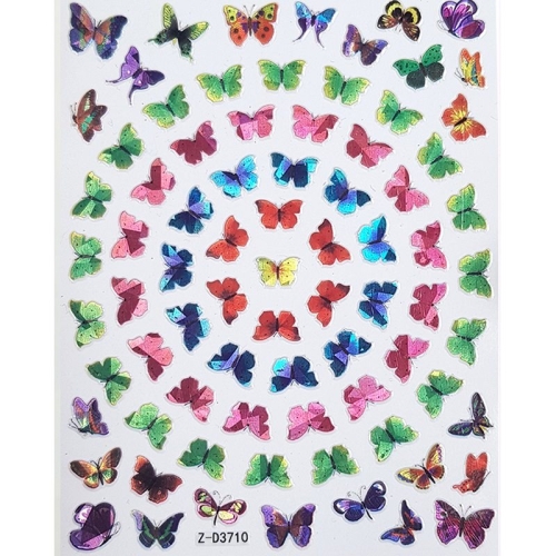 3D Butterfly Hologramm Nail Sticker - Schmetterling Aufkleber Selbstklebende Nagelaufkleber Nagelsticker