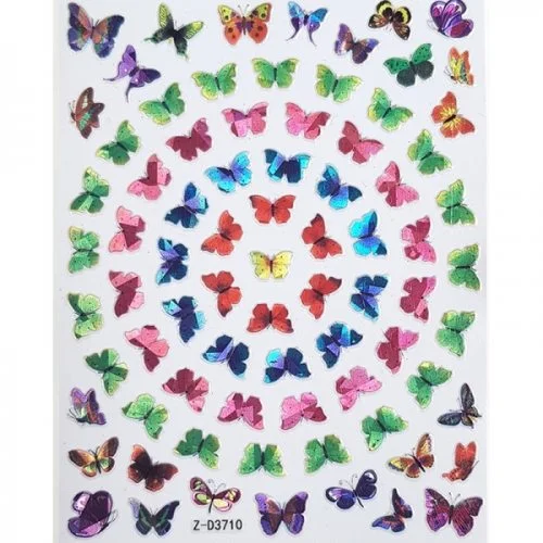 3D Butterfly Hologramm Nail Sticker - Schmetterling Aufkleber Selbstklebende Nagelaufkleber Nagelsticker