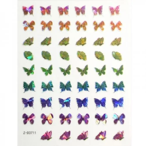 3D Butterfly Hologramm Nail Sticker - Schmetterling Aufkleber Selbstklebende Nagelaufkleber Nagelsticker
