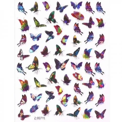 3D Butterfly Hologramm Nail Sticker - Schmetterling Aufkleber Selbstklebende Nagelaufkleber Nagelsticker