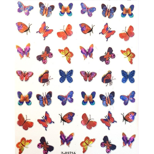 3D Butterfly Hologramm Nail Sticker - Schmetterling Aufkleber Selbstklebende Nagelaufkleber Nagelsticker
