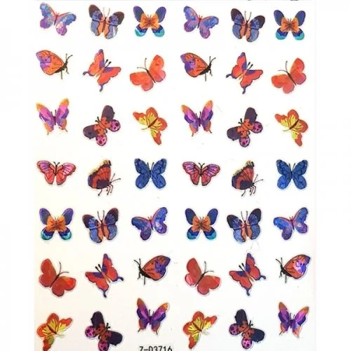 3D Butterfly Hologramm Nail Sticker - Schmetterling Aufkleber Selbstklebende Nagelaufkleber Nagelsticker