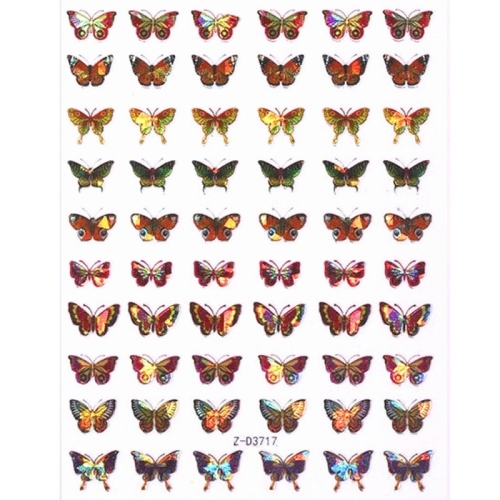 3D Butterfly Hologramm Nail Sticker - Schmetterling Aufkleber Selbstklebende Nagelaufkleber Nagelsticker