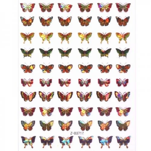 3D Butterfly Hologramm Nail Sticker - Schmetterling Aufkleber Selbstklebende Nagelaufkleber Nagelsticker