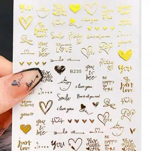 3D Metallic Sticker - schwarz - gold - C5001