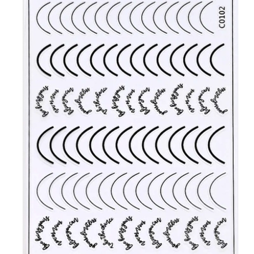 3D Nail French Line Sticker - C0102 - schwarz