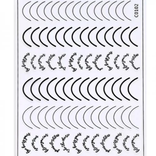 3D Nail French Line Sticker - C0102 - schwarz