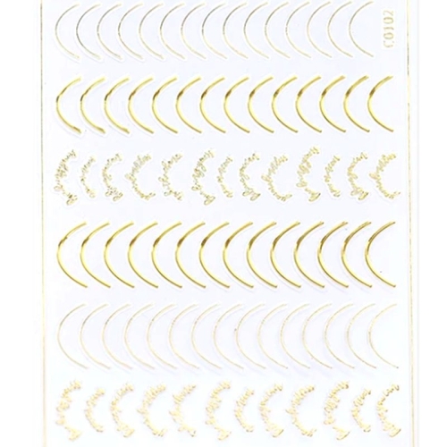 3D Nail French Line Sticker - C0102 - gold
