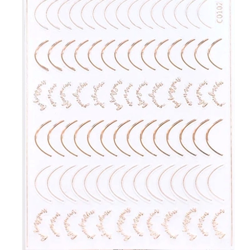 3D Nail French Line Sticker - C0102 - rosegold