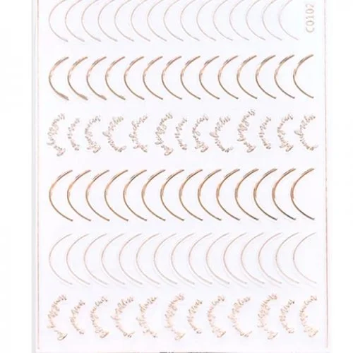 3D Nail French Line Sticker - C0102 - rosegold
