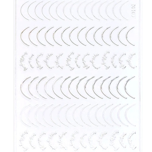 3D Nail French Line Sticker - C0102 - silber