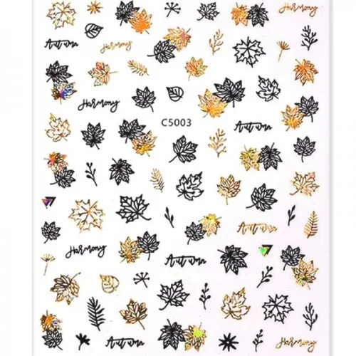 3D Metallic Sticker - schwarz - gold - C5001