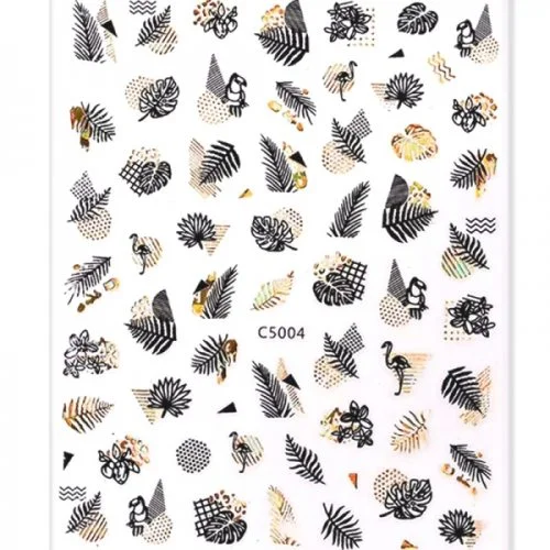 3D Metallic Sticker - schwarz - gold - C5001