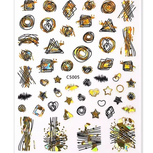 3D Metallic Sticker - schwarz - gold - C5001
