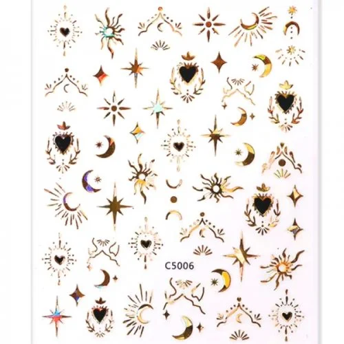 3D Metallic Sticker - schwarz - gold - C5001