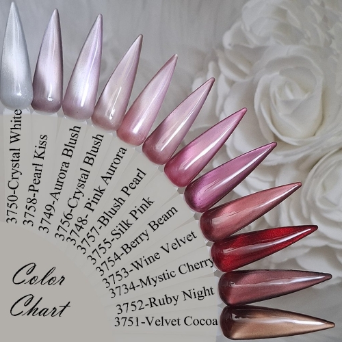 Preview: Ceramic Cat Eye Gele - Farbkarten Palette Nägel