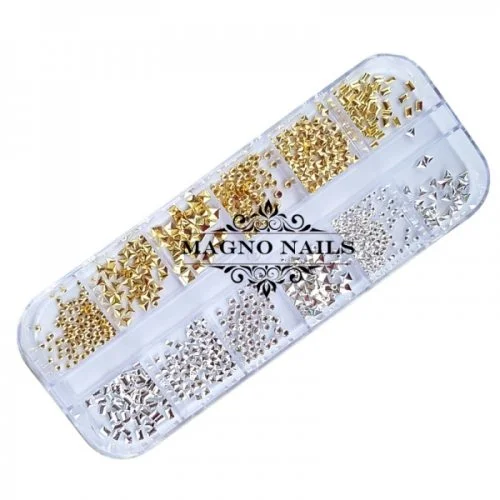 3D - Einlegemote Set - Overlays silber-gold Nail Art Nailart Overlay