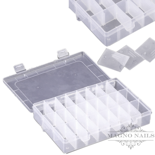 Aufbewahrungsbox - Box mit 24 Slots - leer Nageldesign Fusspflege Fußpflege