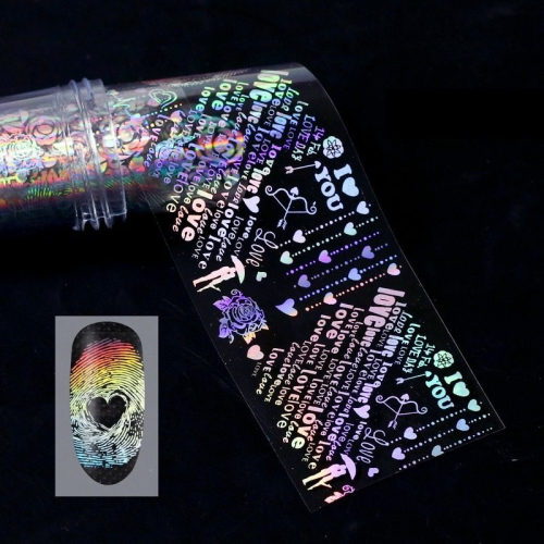 Nail Art Transfer Folie 1m - Nail Foil -  Holographic Nagelfolie Nageldesign Folie Tranferfolie Nailart