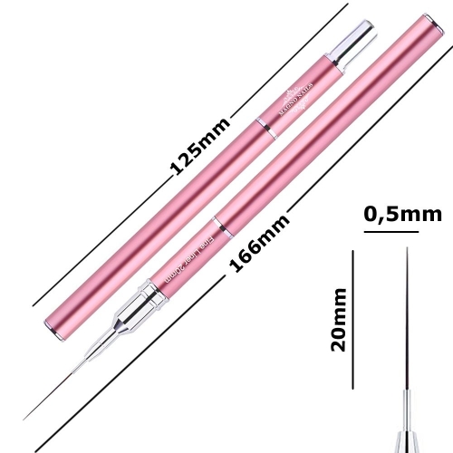 Designer Nail Art Pinsel Pink - Fine Liner 20mm  Nageldesign Nägel Nail