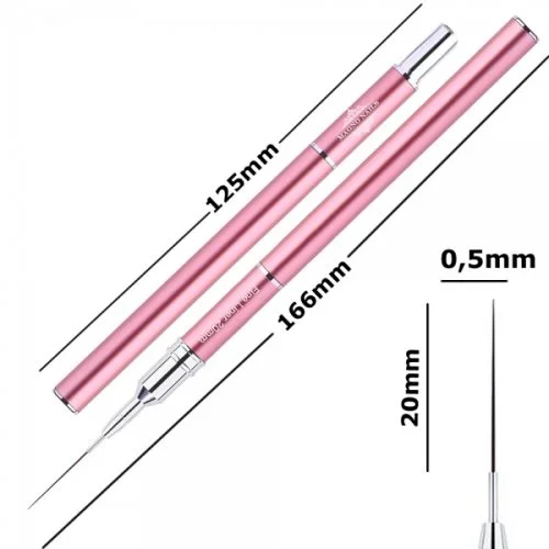 Designer Nail Art Pinsel Pink - Fine Liner 20mm Nageldesign Nägel Nail