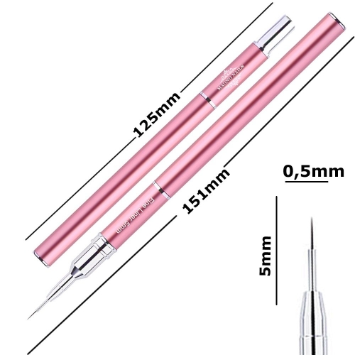 Designer Nail Art Pinsel Pink - Fine Liner 5mm  Nageldesign Nägel Nail