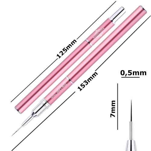 Designer Nail Art Pinsel Pink - Fine Liner 7mm  Nageldesign Nägel Nail